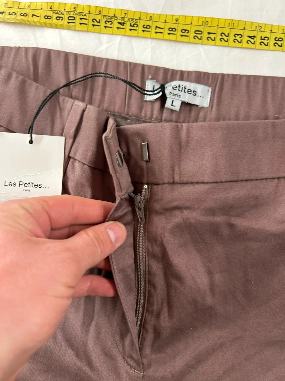 Beige brown slim fit pants les petites paris – photo 7